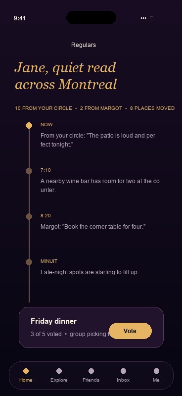 The Regulars iPhone app — your carnet of Montréal rooms